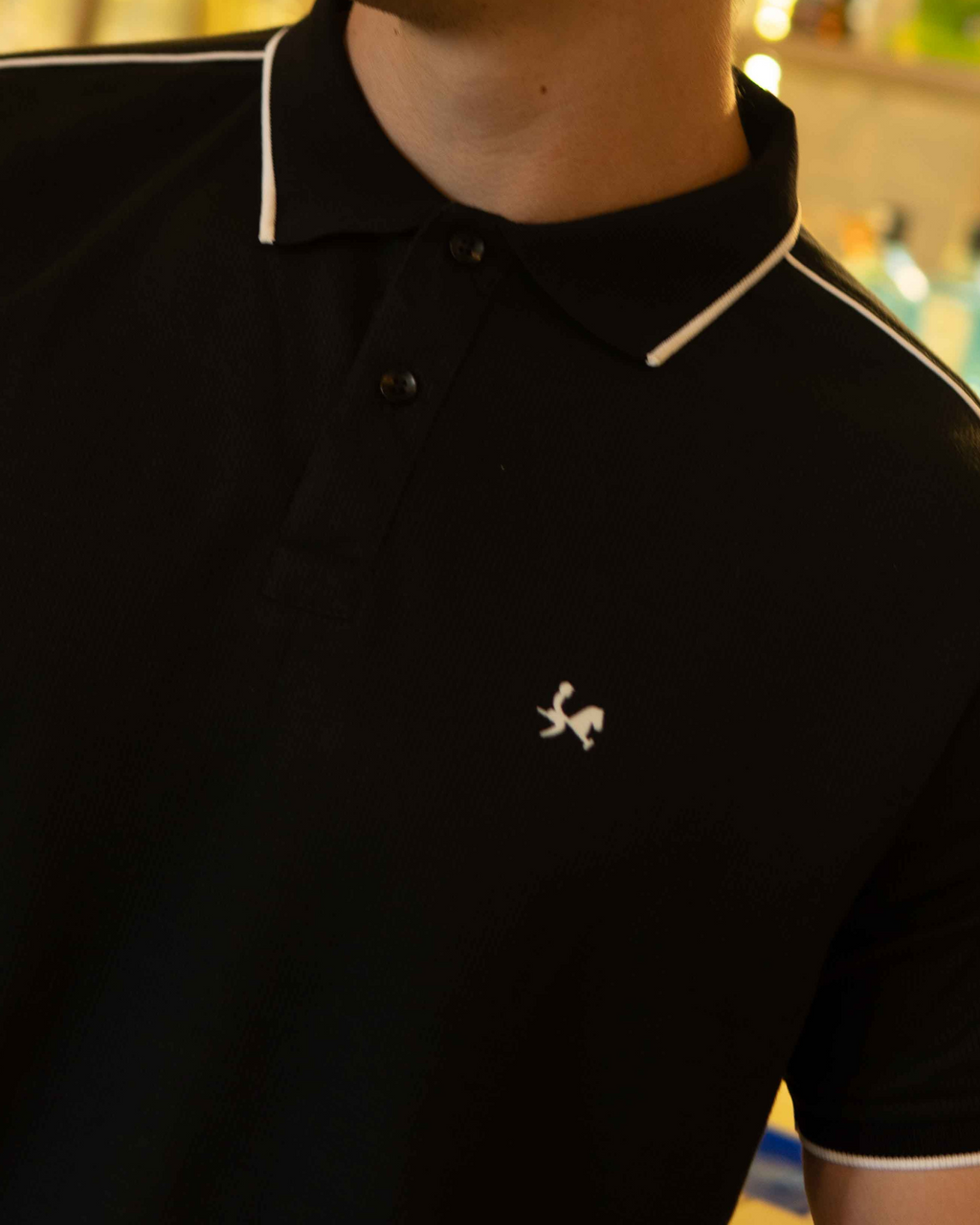 Camiseta Polo para Hombre Textura Ref. – 1015 Negra
