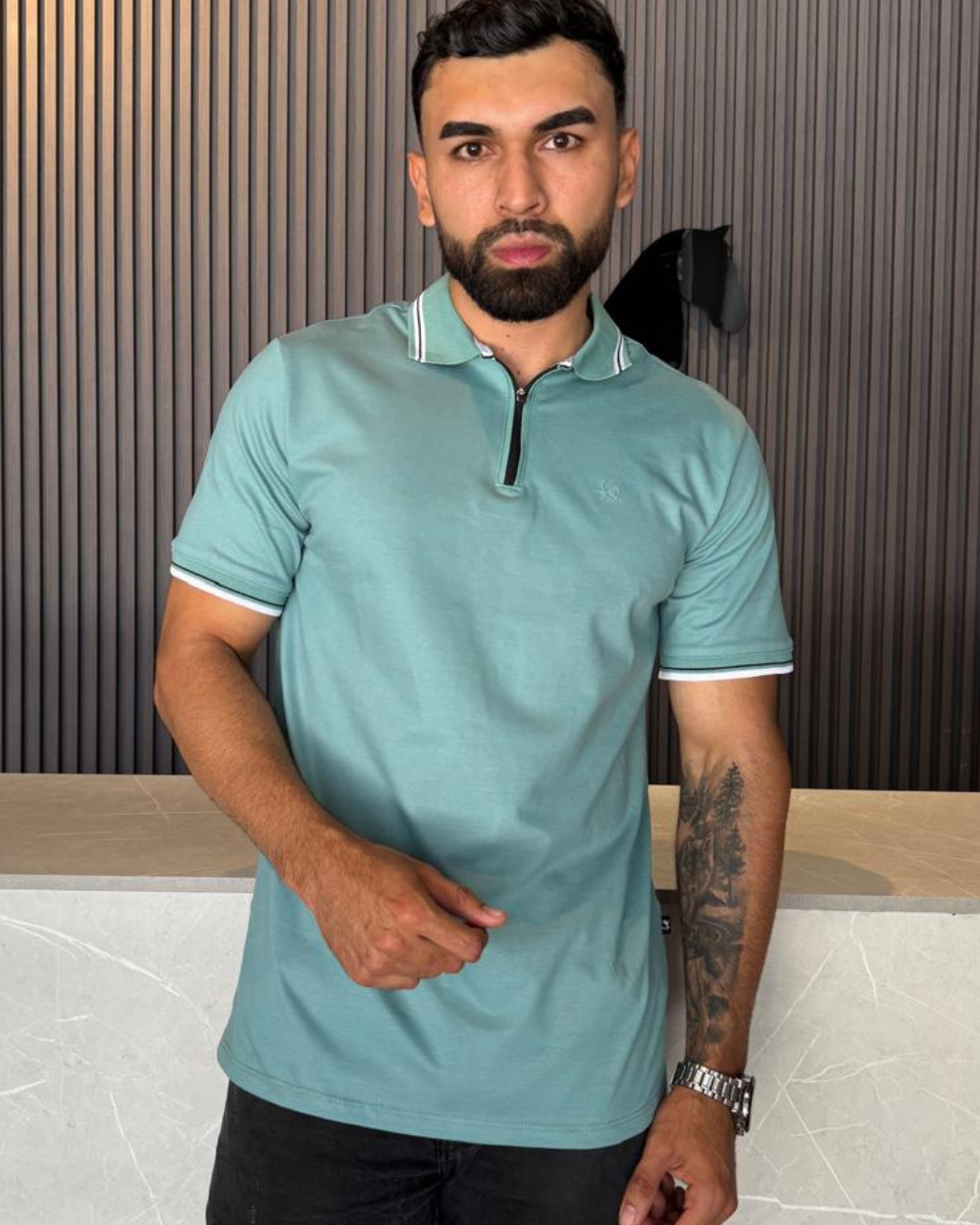 Camiseta Polo Premium para Hombre. - REF PL003 Verde Jade