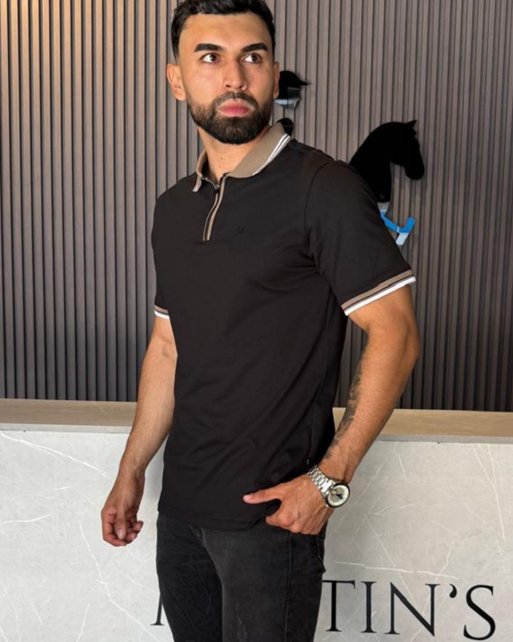 Camiseta Polo Premium para Hombre. - REF PL003 Negro