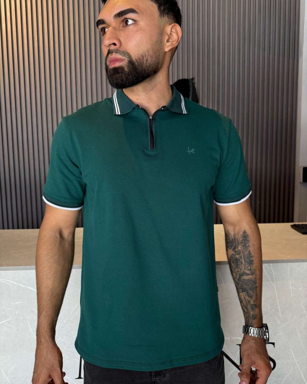 Camiseta Polo Premium para Hombre. - REF PL003 Verde Militar