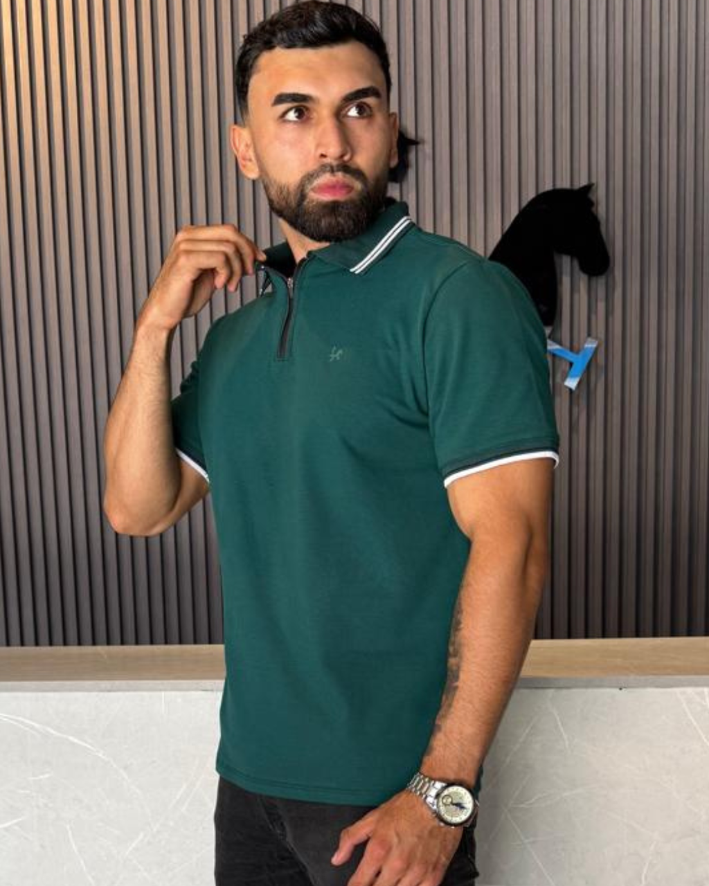 Camiseta Polo Premium para Hombre. - REF PL003 Verde Militar