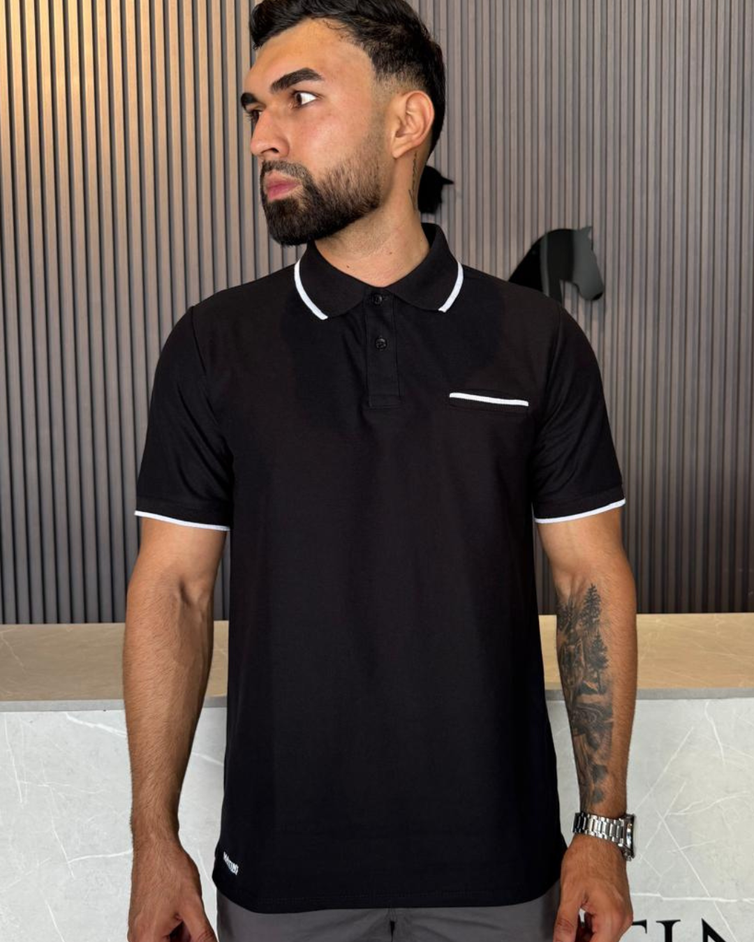 Camiseta Polo para Hombre- Praga Ref. 1019 Negra