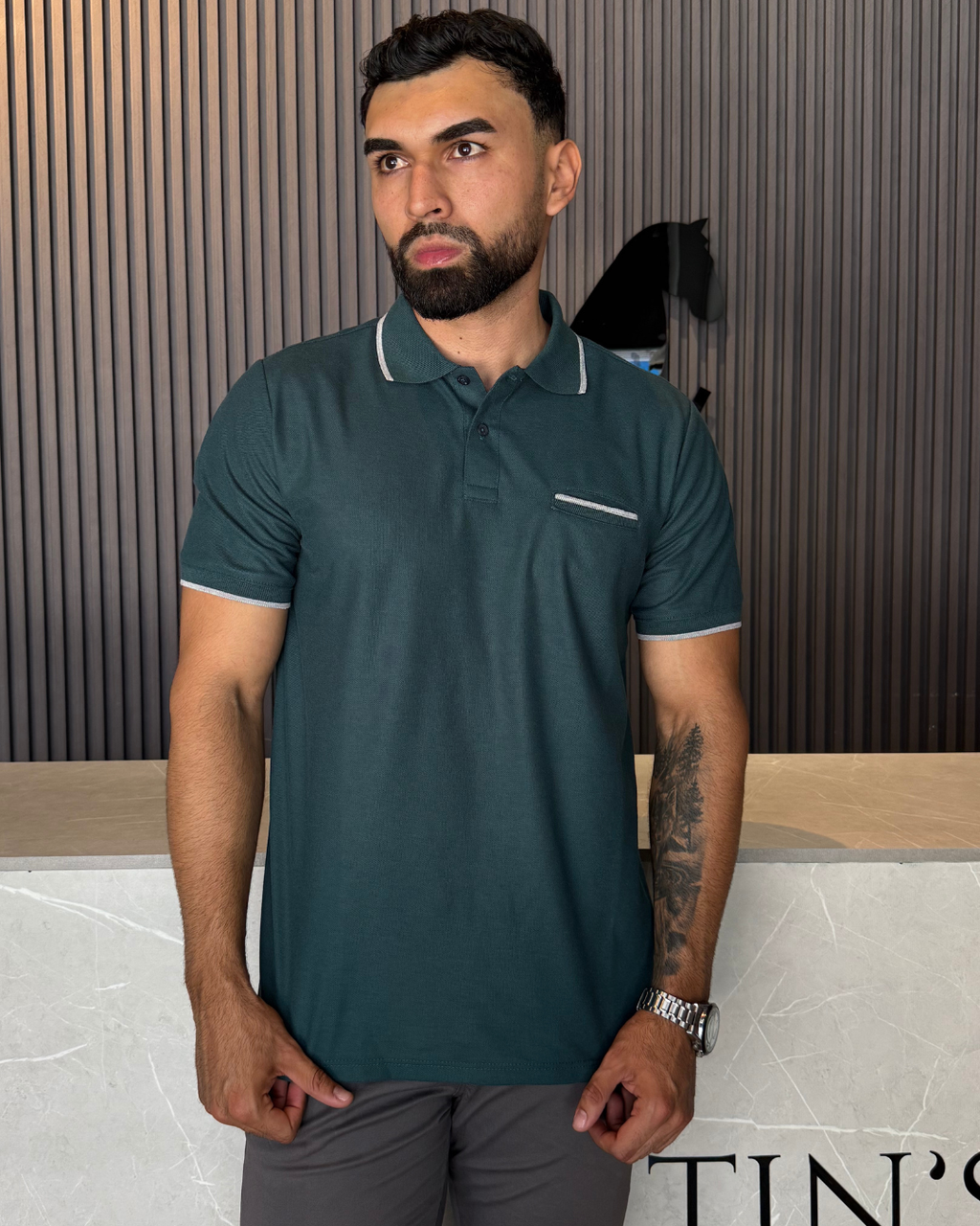 Camiseta Polo para Hombre- Praga Ref. 1019 Verde Botella