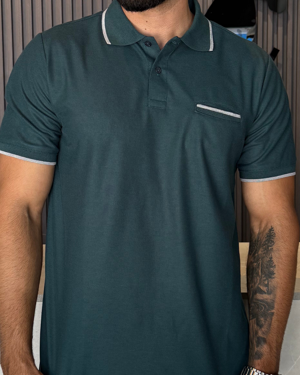 Camiseta Polo para Hombre- Praga Ref. 1019 Verde Botella