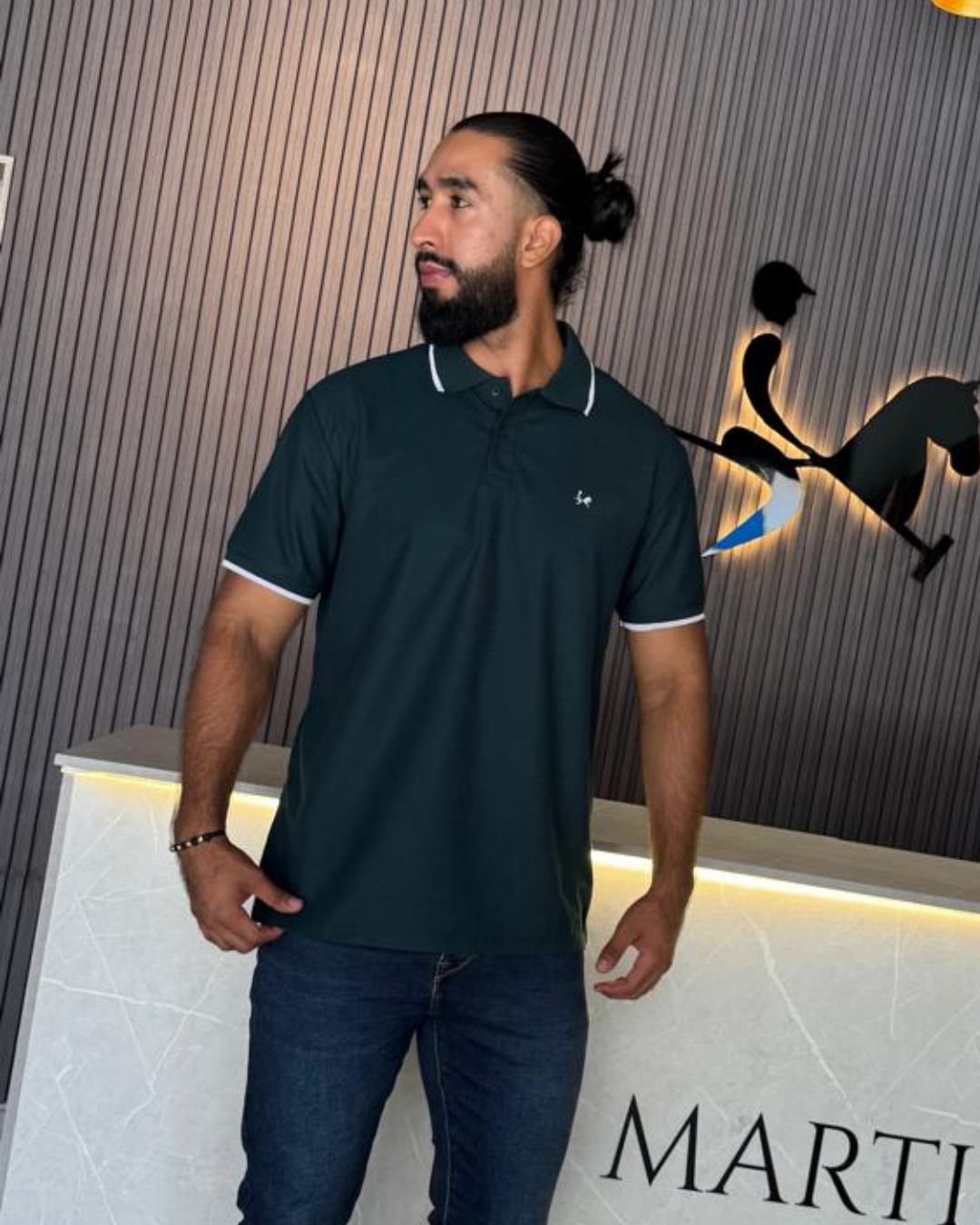 Polo Clásico para Hombre en Tela Piqué - Ref 1009 Verde botella