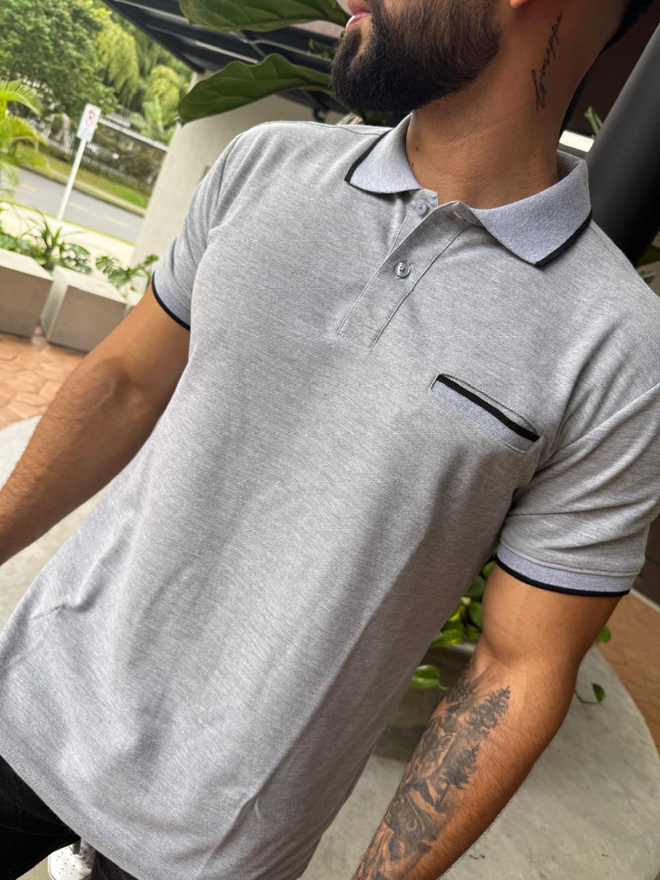 Camiseta Polo para Hombre- Praga Ref. 1019 Gris