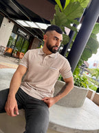 Camiseta Polo para Hombre- Praga Ref. 1019 Beige — vista frontal — Martin's Company