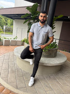 Camiseta Polo para Hombre- Praga Ref. 1019 Gris — vista frontal — Martin's Company