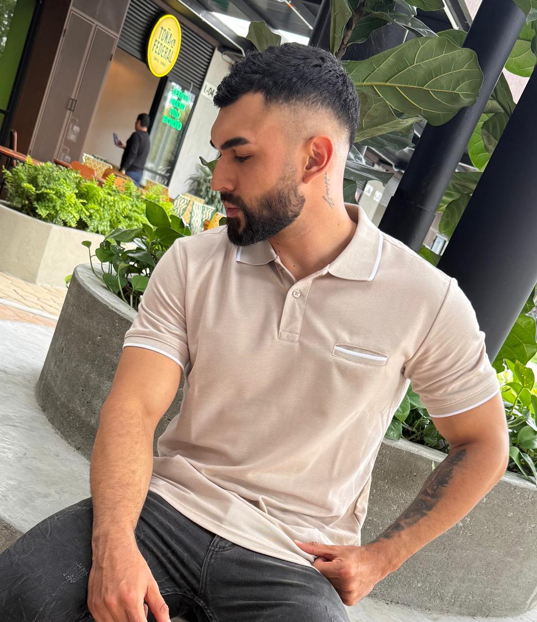 Camiseta Polo para Hombre- Praga Ref. 1019 Beige