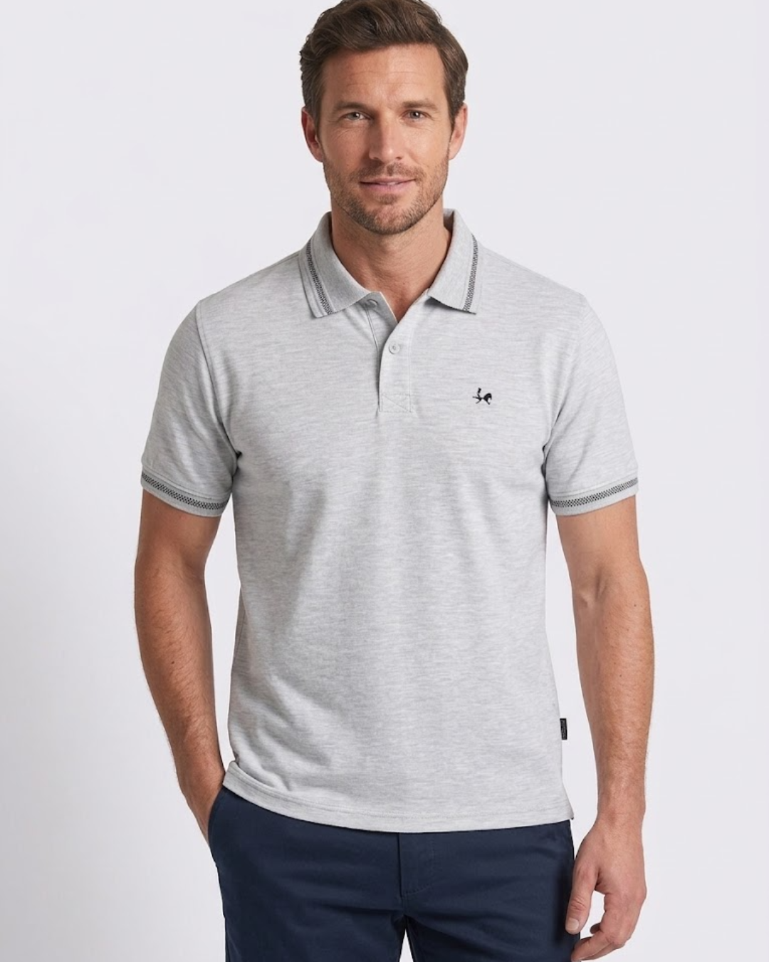 Camiseta Tipo Polo Para Hombre en Algodón Peruano | REF PL004 Gris