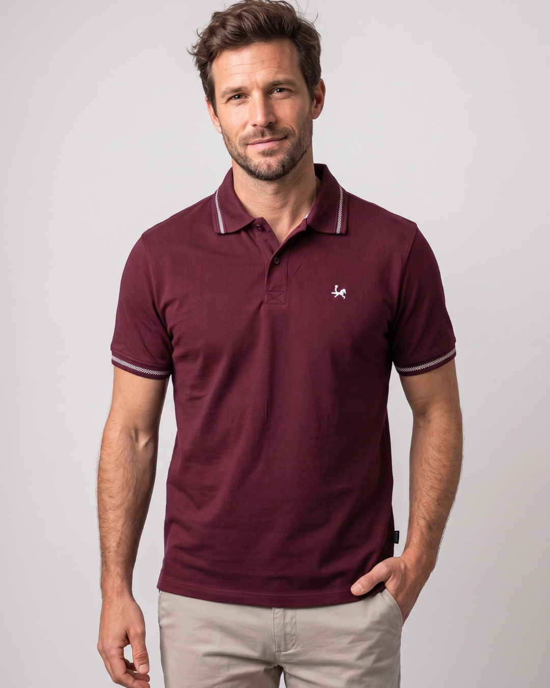 Camiseta Tipo Polo Para Hombre en Algodón Peruano | REF PL004 Morado