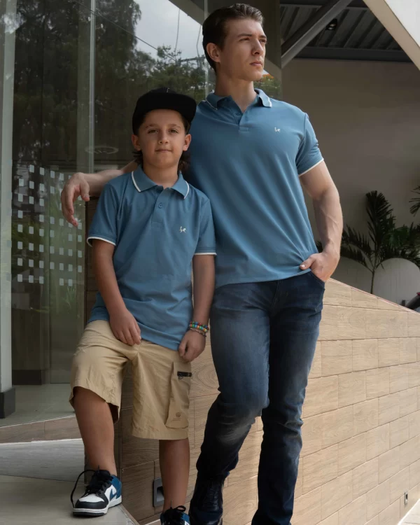 Camiseta Polo Clásico para Hombre Ref. – 1009 Azul Claro