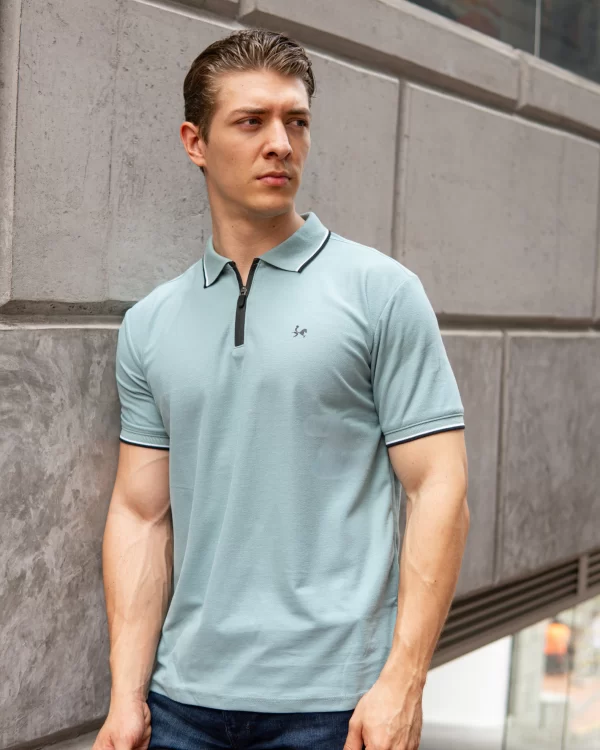 Polo Clásica con Cierre para Hombre Ref. 1006 – Verde Oliva