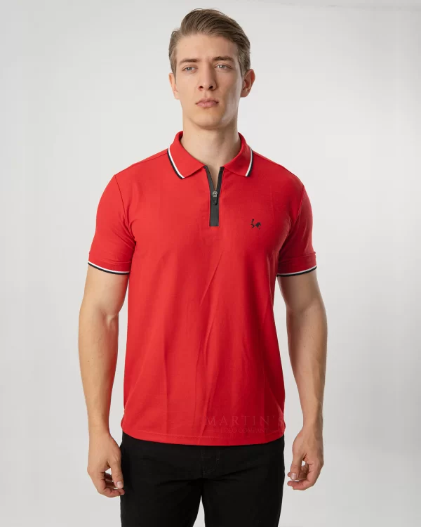 Camiseta Polo Clásica con Cierre para Hombre Ref. 1006 – Rojo